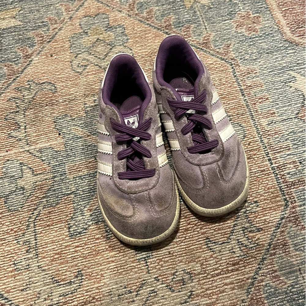 Kids Purple Adidas Samba Slip on Sneakers size 7